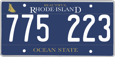 RI license plate 775223