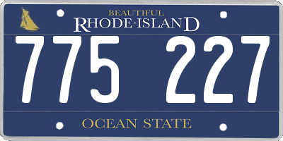 RI license plate 775227