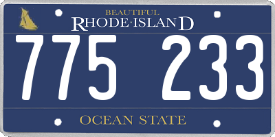 RI license plate 775233