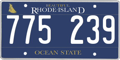 RI license plate 775239