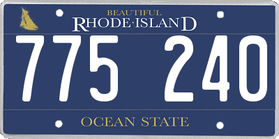 RI license plate 775240