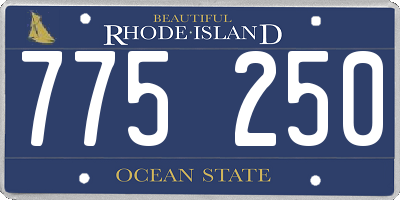 RI license plate 775250