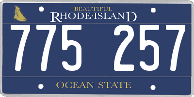 RI license plate 775257