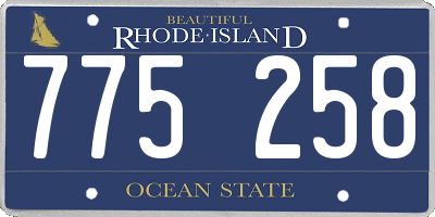 RI license plate 775258