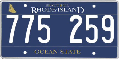 RI license plate 775259