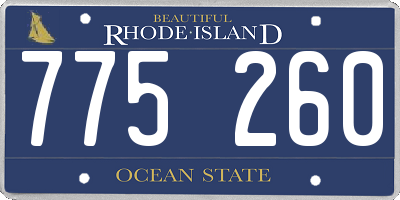 RI license plate 775260