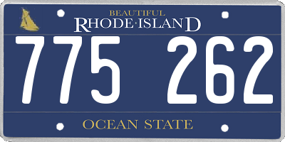 RI license plate 775262