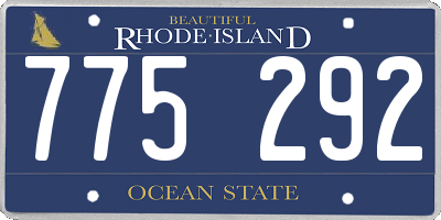 RI license plate 775292