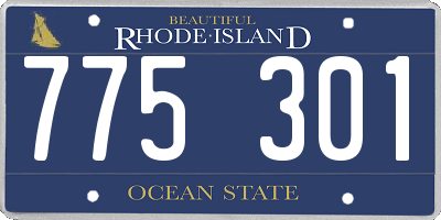 RI license plate 775301