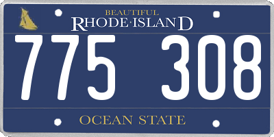 RI license plate 775308