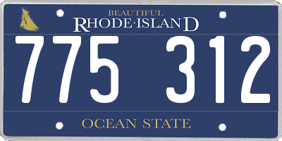 RI license plate 775312
