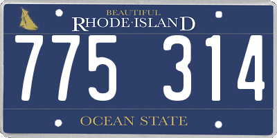 RI license plate 775314