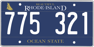RI license plate 775321