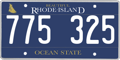 RI license plate 775325