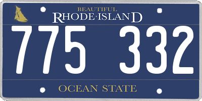 RI license plate 775332