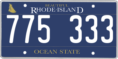 RI license plate 775333