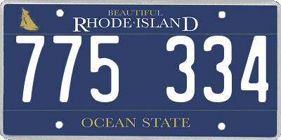 RI license plate 775334