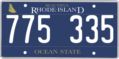 RI license plate 775335