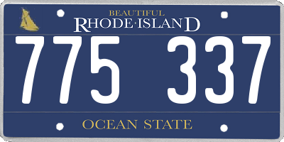 RI license plate 775337