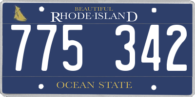 RI license plate 775342