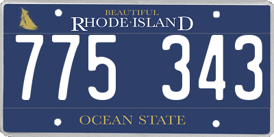 RI license plate 775343