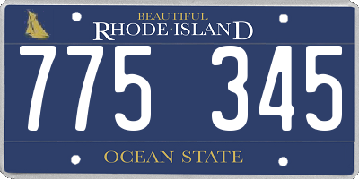RI license plate 775345