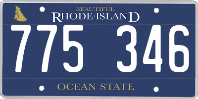RI license plate 775346
