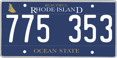 RI license plate 775353