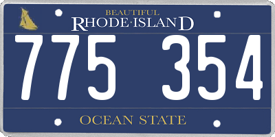 RI license plate 775354