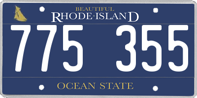 RI license plate 775355