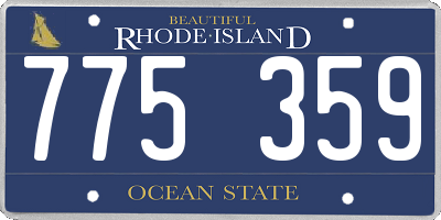 RI license plate 775359