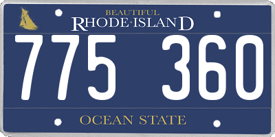 RI license plate 775360