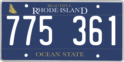 RI license plate 775361