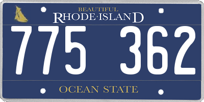 RI license plate 775362