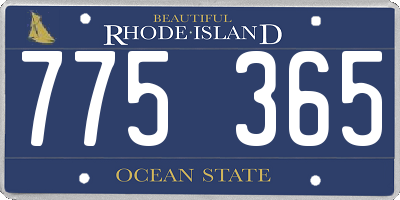 RI license plate 775365