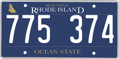 RI license plate 775374