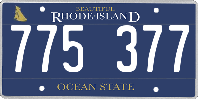 RI license plate 775377