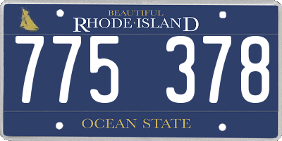 RI license plate 775378