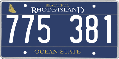 RI license plate 775381