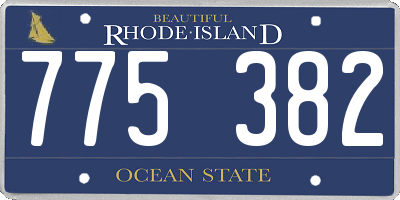 RI license plate 775382