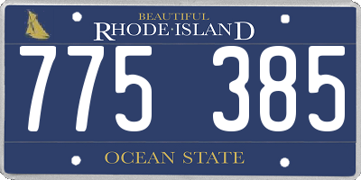 RI license plate 775385