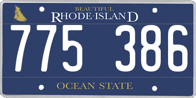 RI license plate 775386