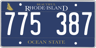 RI license plate 775387