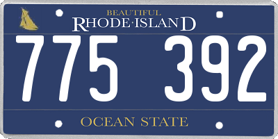 RI license plate 775392