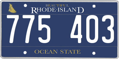 RI license plate 775403