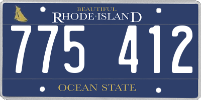 RI license plate 775412