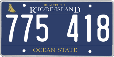 RI license plate 775418