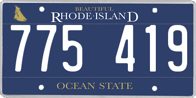 RI license plate 775419