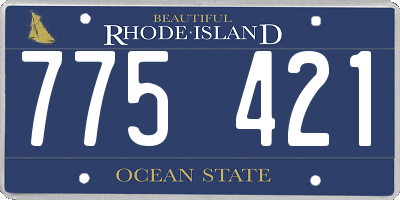 RI license plate 775421