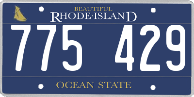 RI license plate 775429